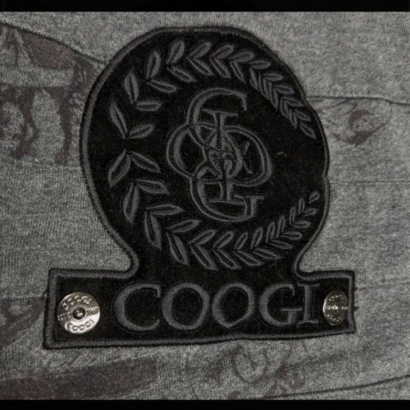 COOGI Henley Pullover Sweater Long Sleeve XXL 2XL 90s Y2K Military - Picture 3 of 10